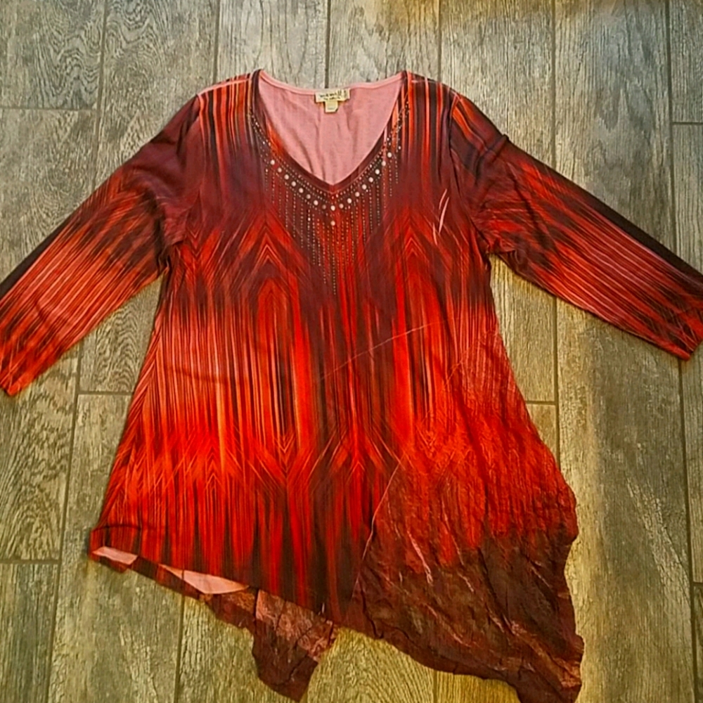 Lace bottom tunic top